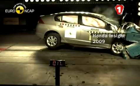 Видео краш теста Skoda Yeti 2009 против Honda Insight 2009