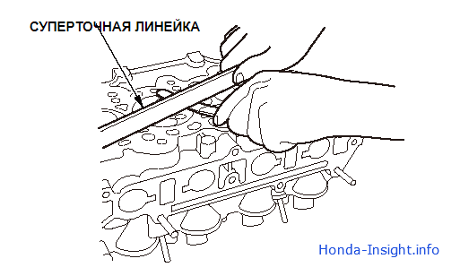 Проверка деформации головки блока цилиндров Honda Insight