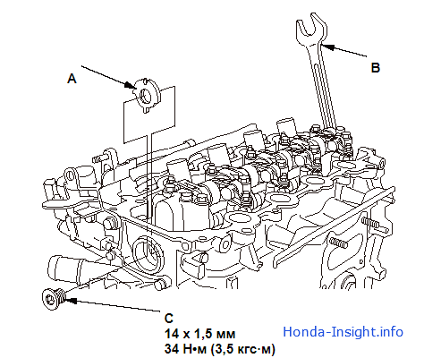 Установка импульсной пластины датчика распредвала Honda Insight