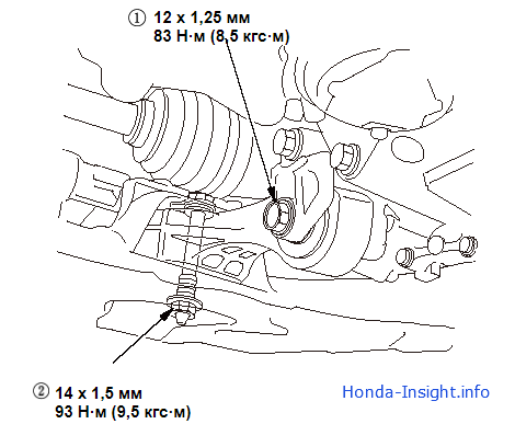 Замена кронштейна опоры трансмиссии Honda Insight