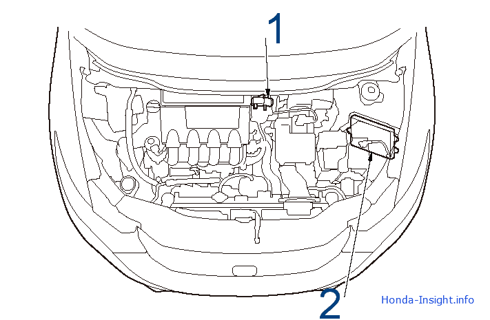 Перечень расположения компонентов системы EVAP Honda Insight Хонда Инсайт