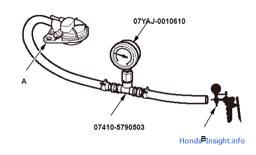 Проверка двухходового клапана бачка абсорбера EVAP Honda Insight